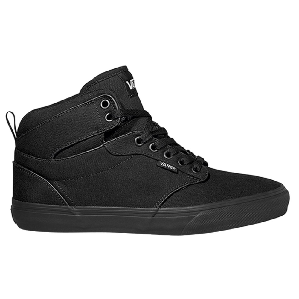 Vans Men’s Black High-Top Sneakers Canvas Upper Atwood Hi (Canvas) Black/Black